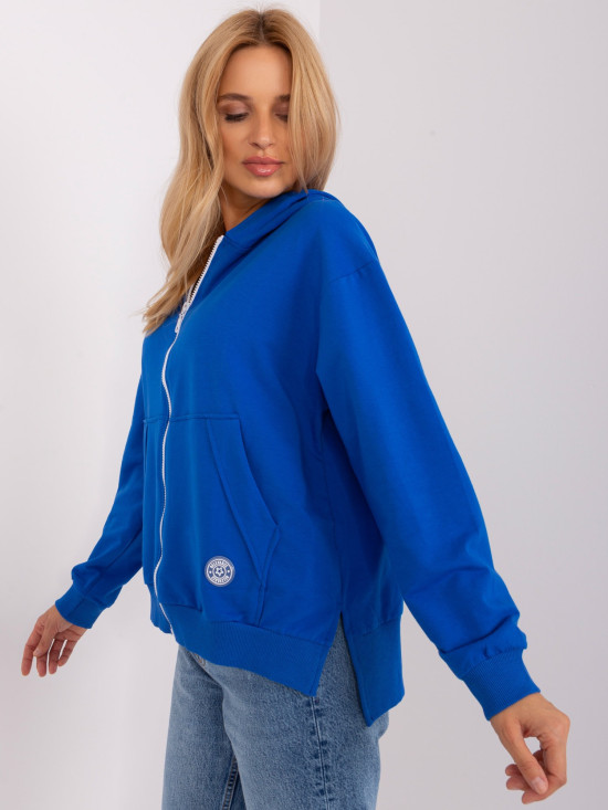 Dunkelblaue Damenjacke mit Kapuze