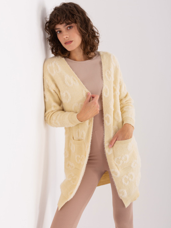 Helle beige Damen Strickjacke