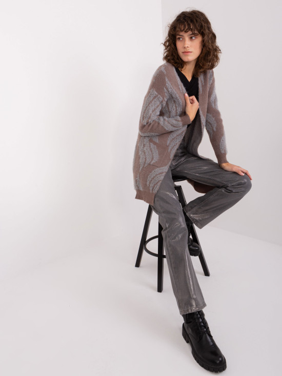 Dunkelbrauner Strickcardigan