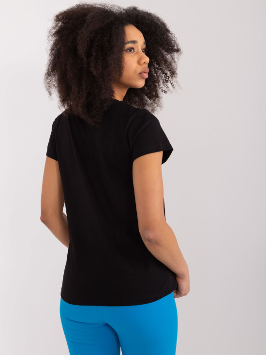 Stylische schwarze Bluse mit Applikation