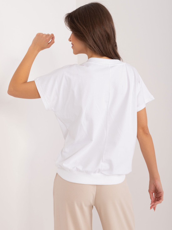 Weiße Bluse mit kurzen Ärmeln