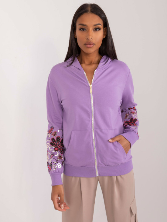 Kapuzensweatshirt in hellem Violett