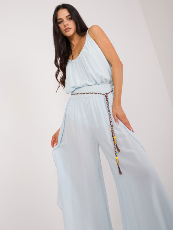 Stylische blaue Hose mit hohem Bund