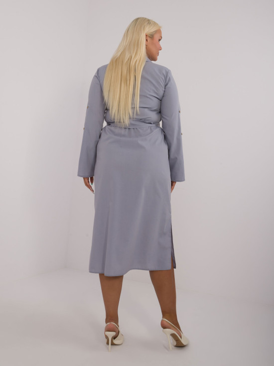 Elegantes graues Kleid mit langen Ärmeln