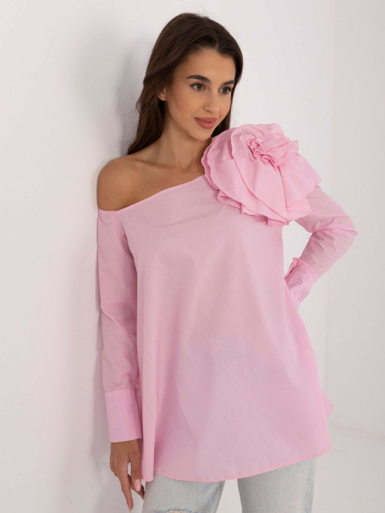 Elegante asymmetrische Bluse in Rosa
