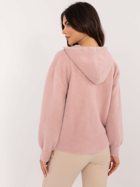Stylische rosa Winterjacke mit Kapuze