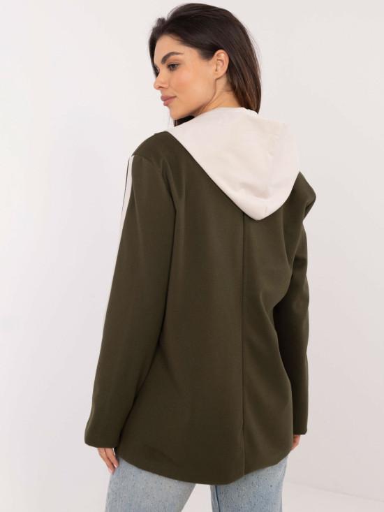 Stylische khaki Jacke mit Kapuze
