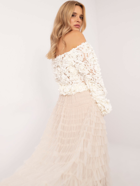 Eleganter beiger Midirock