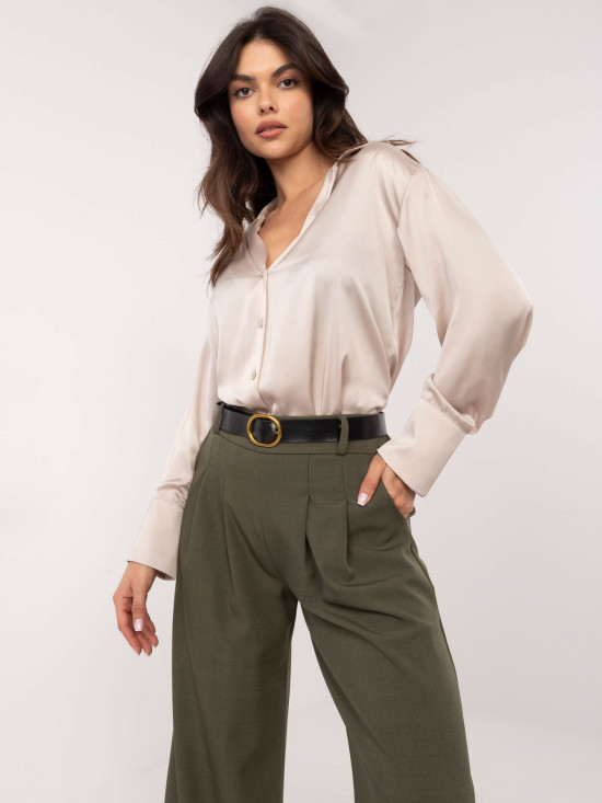 Elegante Palazzo-Hosen in Khaki