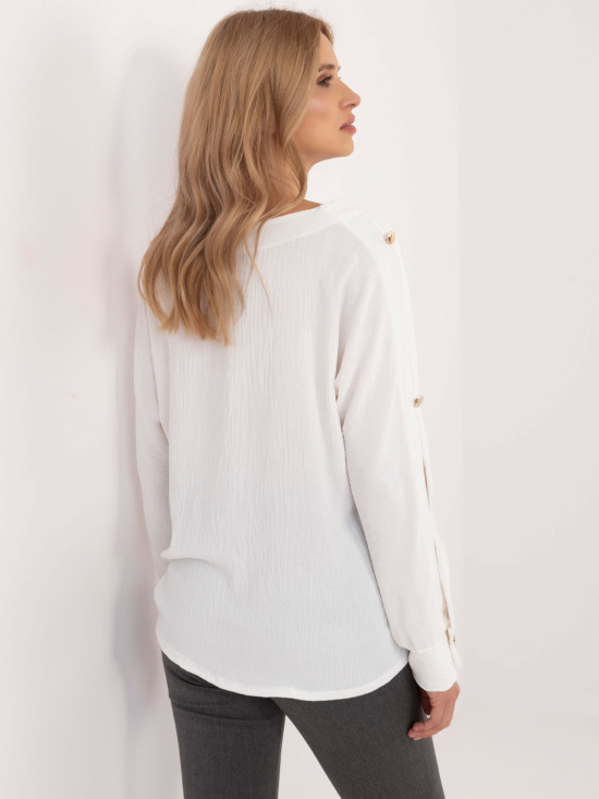 Elegante weiße Bluse mit langen Ärmeln