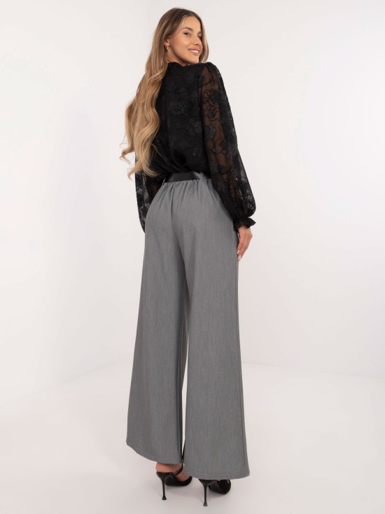 Elegante Palazzo-Hosen in Dunkelgrau