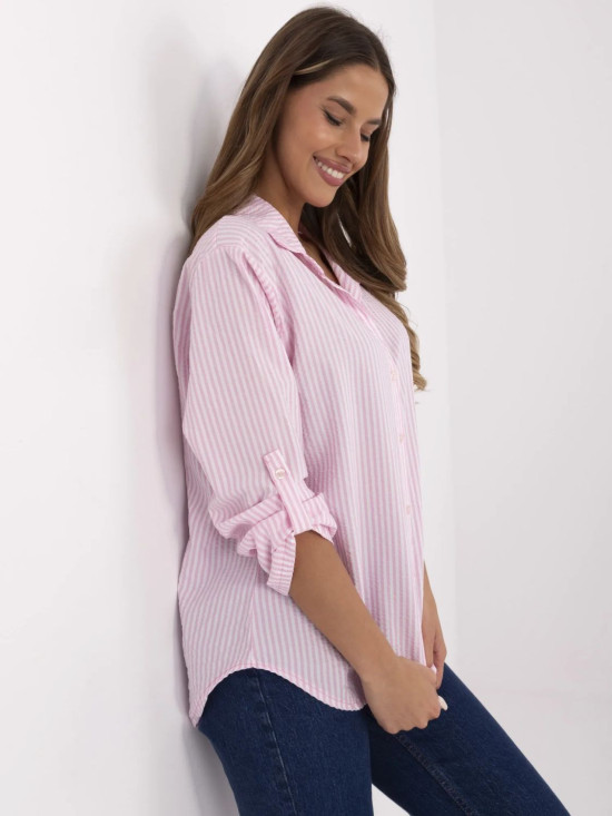 Gestreifte Bluse mit langen Ärmeln Rosa