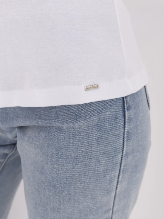 Weißes T-Shirt mit kurzen Ärmeln