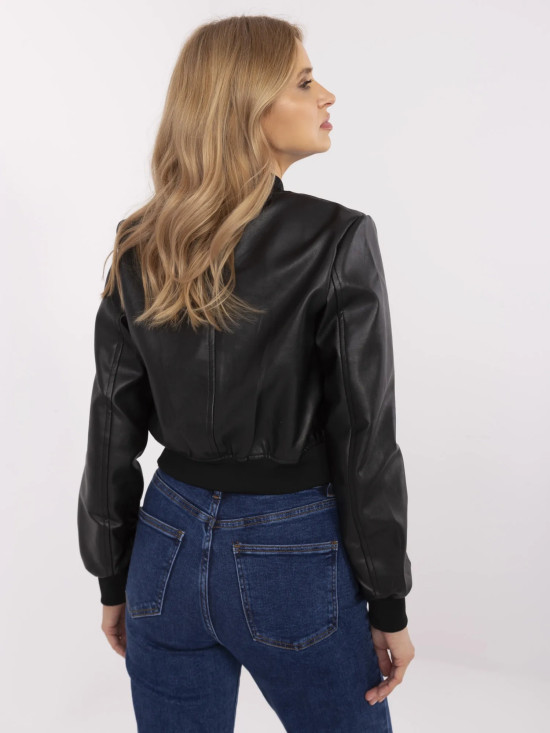 Stylische schwarze Bomberjacke
