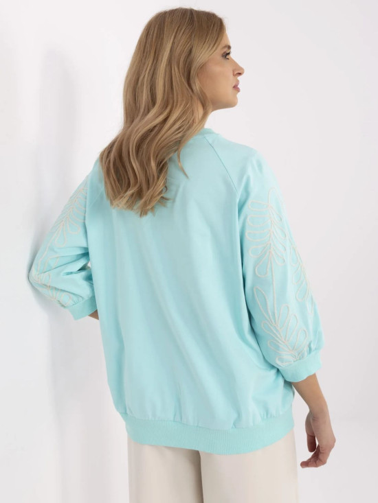 Stilvolle Bluse mit 3/4-Ärmeln in Mintgrün