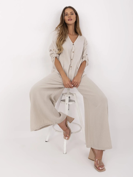Beige Palazzo-Hosen