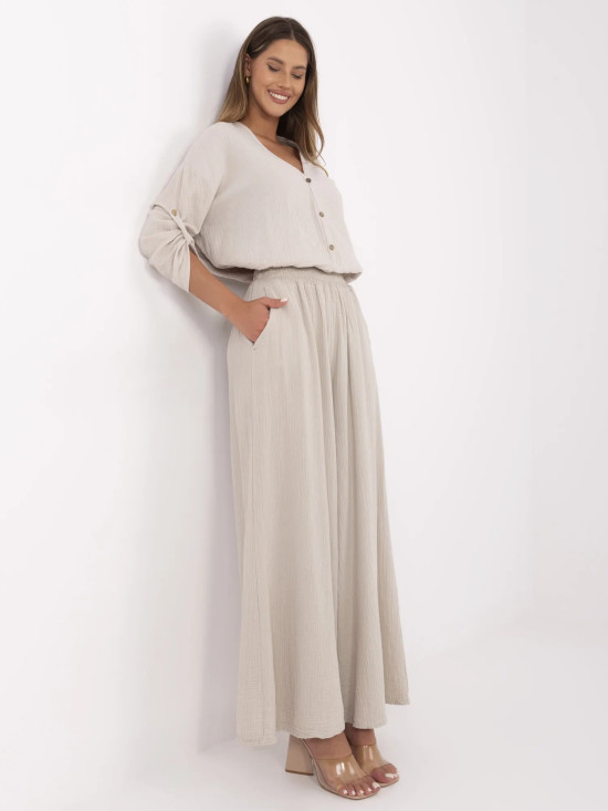 Beige Palazzo-Hosen