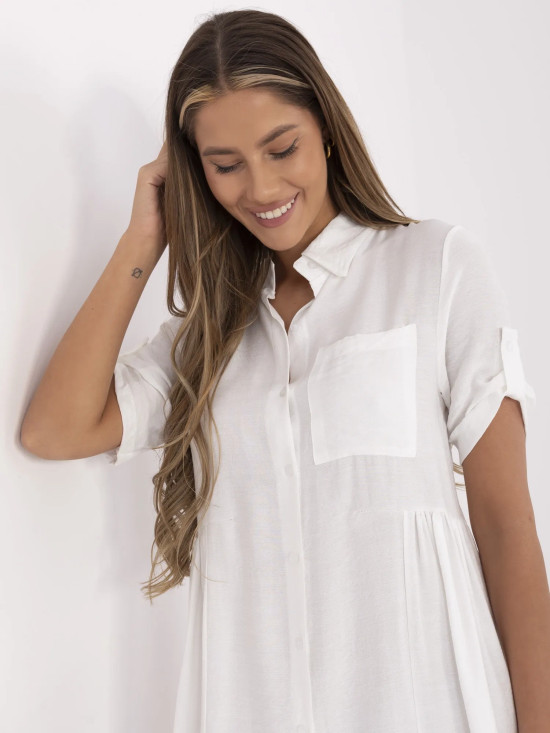 Elegantes ausgestelltes Kleid in Ecru