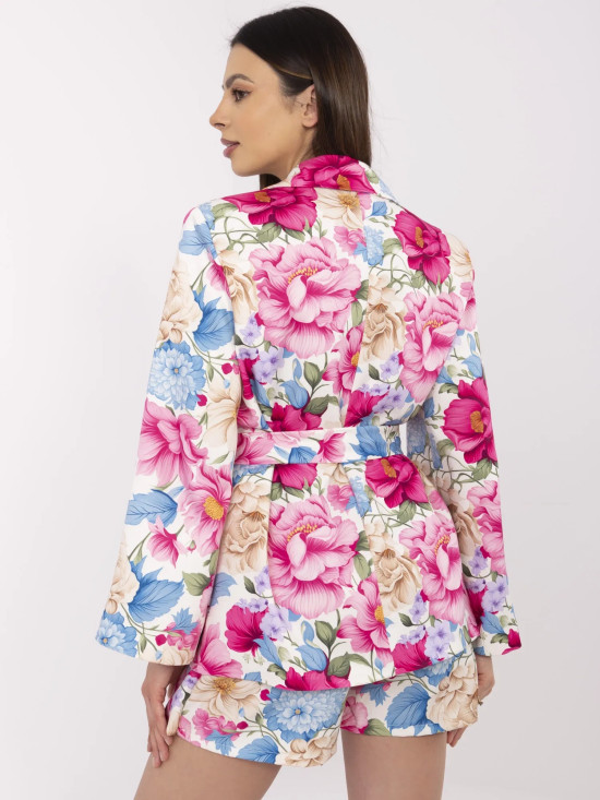 Eleganter rosa Komplett mit Blumenmuster