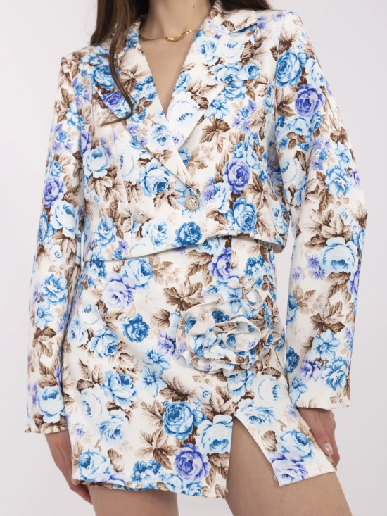 Eleganter Komplettanzug mit Blumenmuster