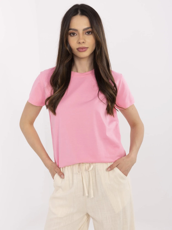 Rosa T-Shirt mit kurzen Ärmeln