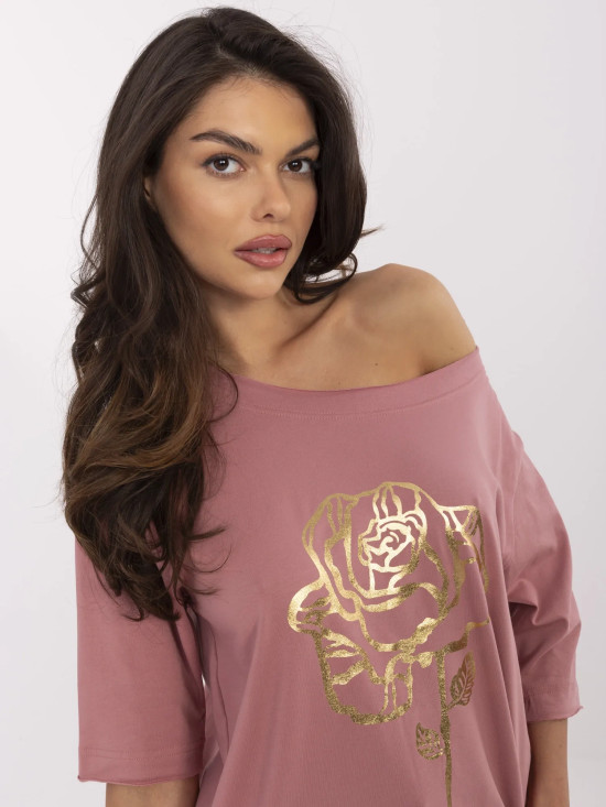 Stylische Bluse in Dunkelrosa