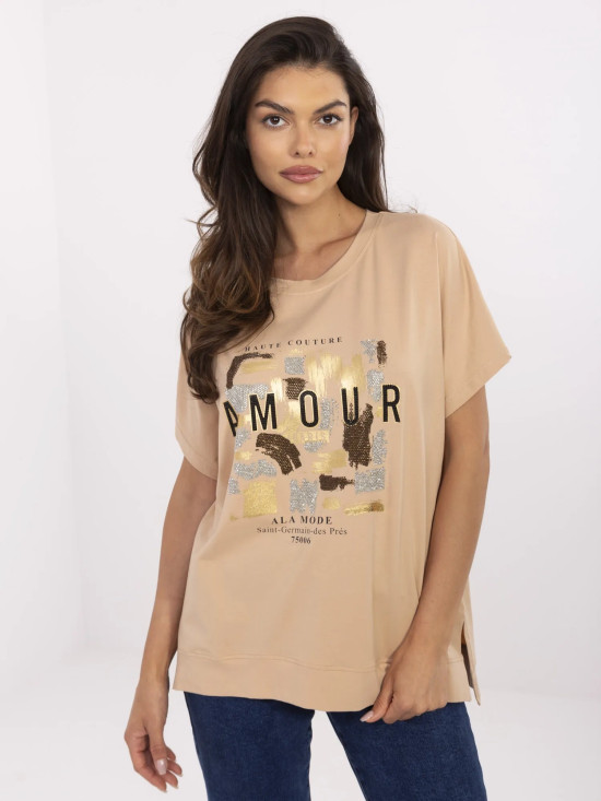 Stylische Bluse in Camel-Farbe