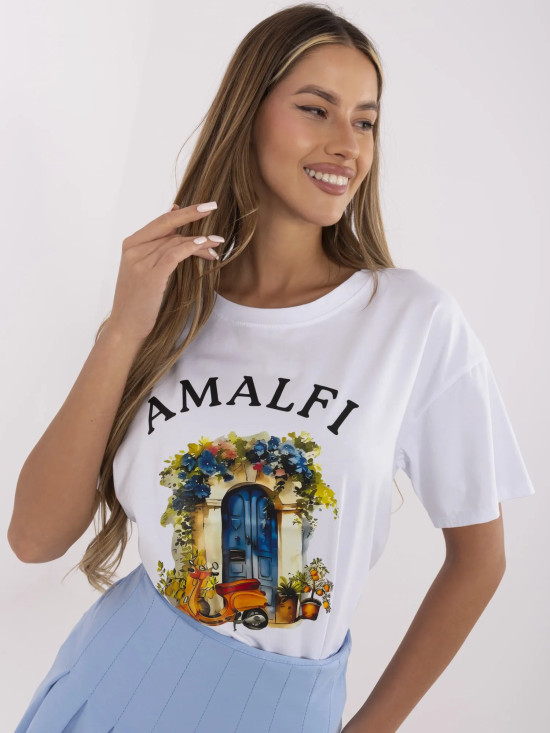 Weißes T-Shirt mit kurzen Ärmeln