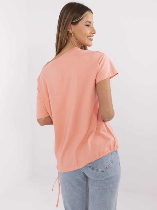 Korallen T-Shirt mit Applikation und Stickerei