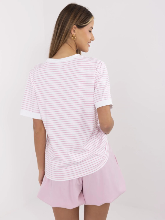 Stylische rosa Bluse mit V-Ausschnitt
