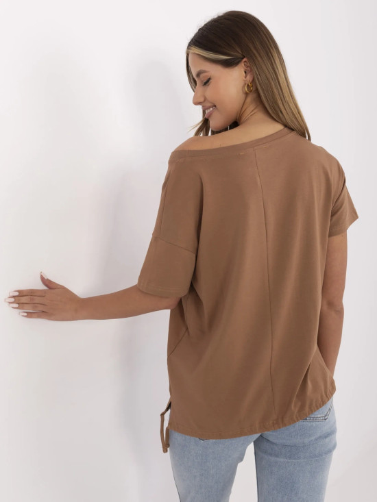 Stylisches T-Shirt mit Applikation in Beige