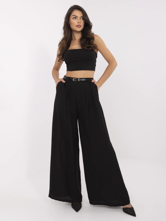 Stilvolle schwarze Palazzo-Hosen