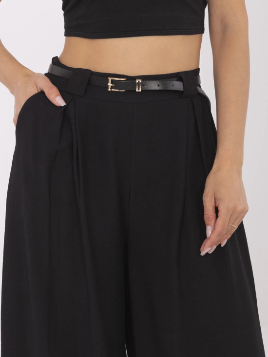 Stilvolle schwarze Palazzo-Hosen