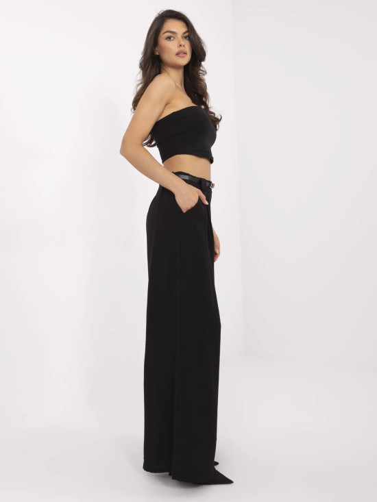 Stilvolle schwarze Palazzo-Hosen