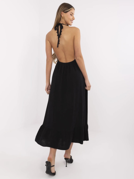 Elegantes schwarzes ausgestelltes Kleid