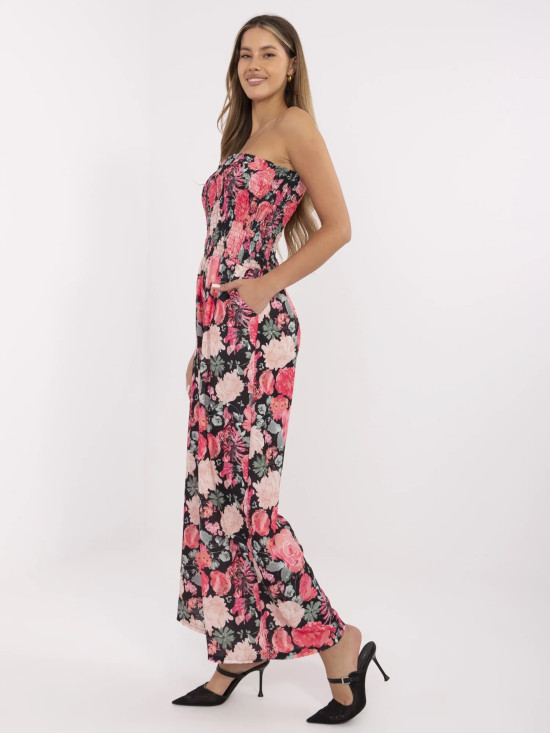 Blumenoverall mit weitem Bein