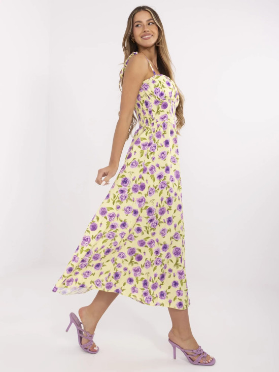 Blumen Midi Kleid mit Trägern