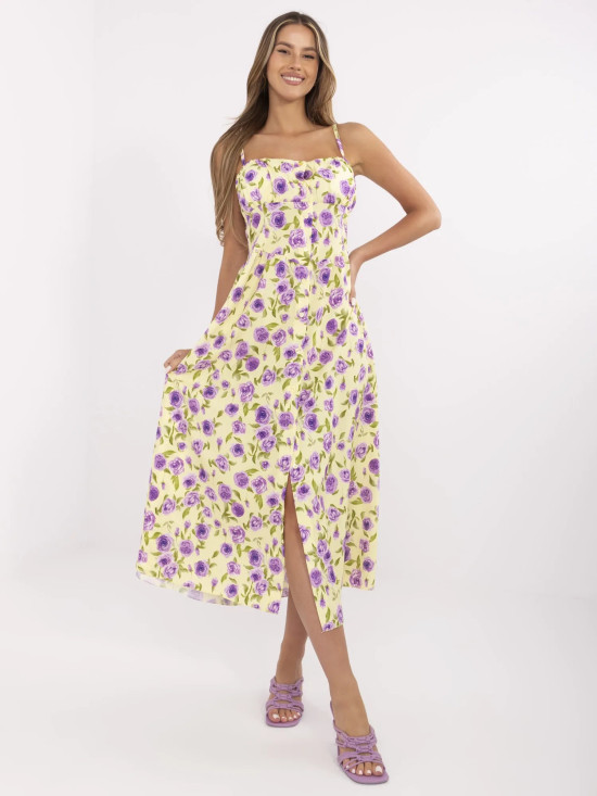 Blumen Midi Kleid mit Trägern