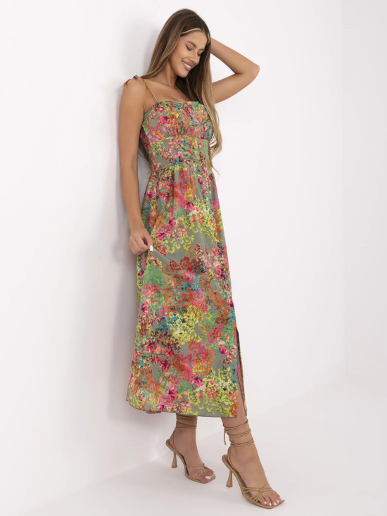 Blumen Midi Kleid mit ausgestelltem Schnitt