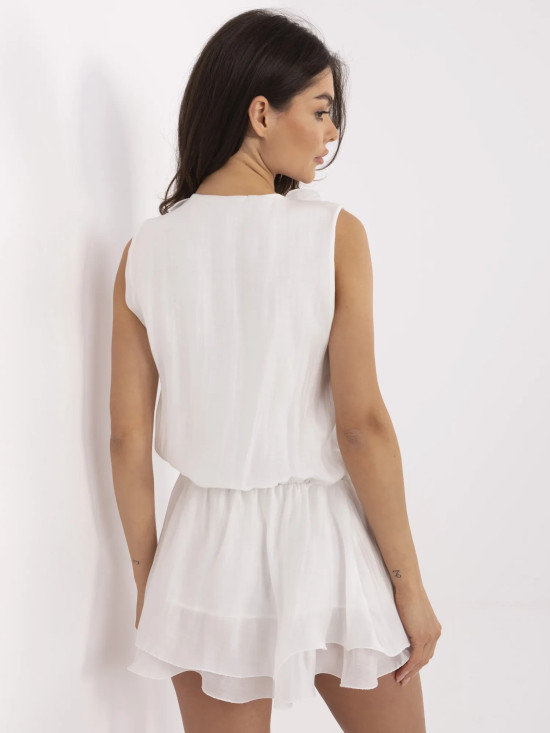 Weiße Cocktailkleid mit Rüschen