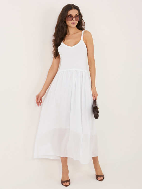Weißes Maxi-Kleid mit Futter