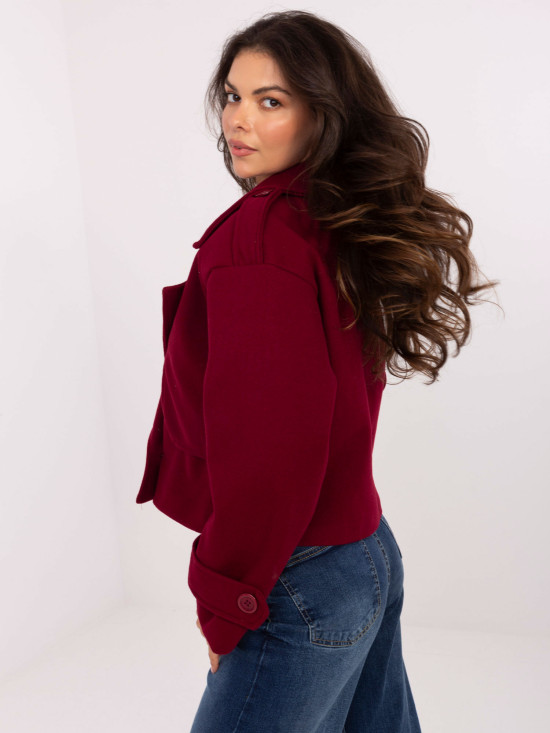 Eleganter Übergangsmantel in Bordeaux