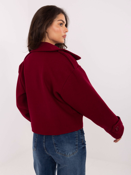 Eleganter Übergangsmantel in Bordeaux