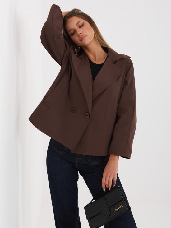 Kurzer Übergangsmantel mit Futter, braun
