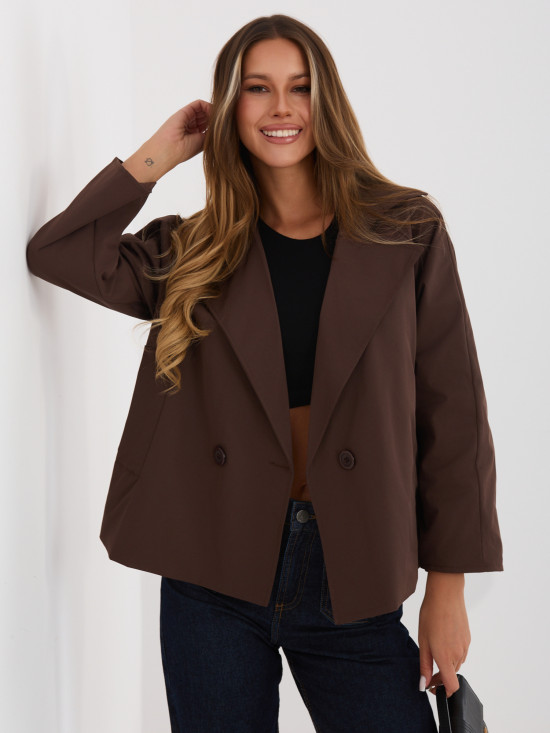 Kurzer Übergangsmantel mit Futter, braun