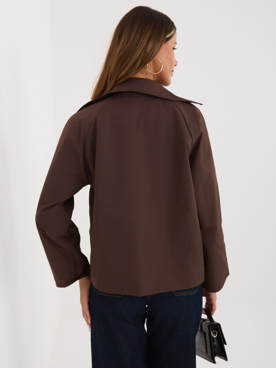 Kurzer Übergangsmantel mit Futter, braun