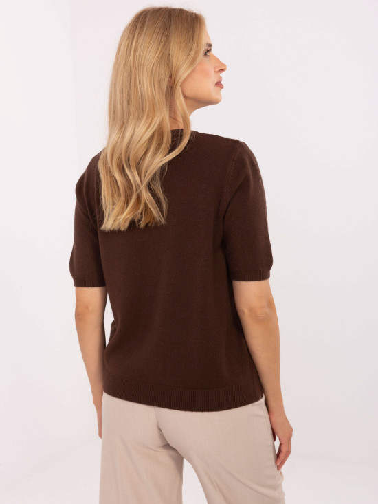 Eleganter brauner Pullover mit Applikation