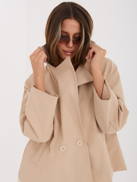 Kurzer Übergangsmantel in Braun