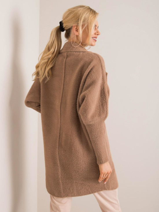 Dunkelbeige Alpaka Mantel