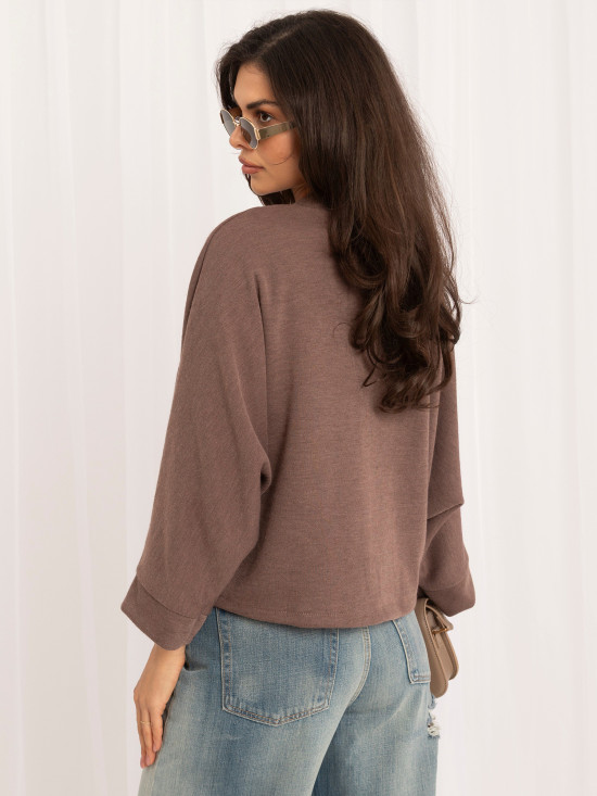 Eleganter beigefarbener Pullover mit V-Ausschnitt